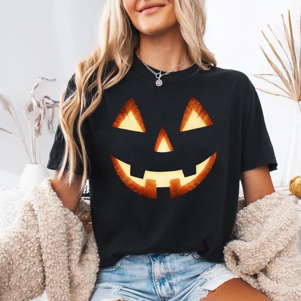 Halloween Jack O Lantern Pumpkin Face Funny T Shirt